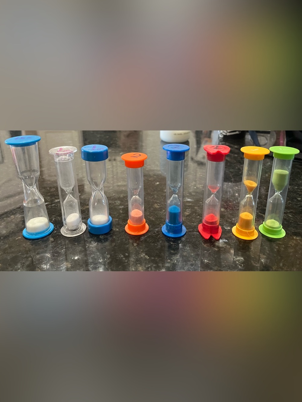 Kids Sand Timer Set – Multicolor (Blue, Orange, Red, Yellow, Green)